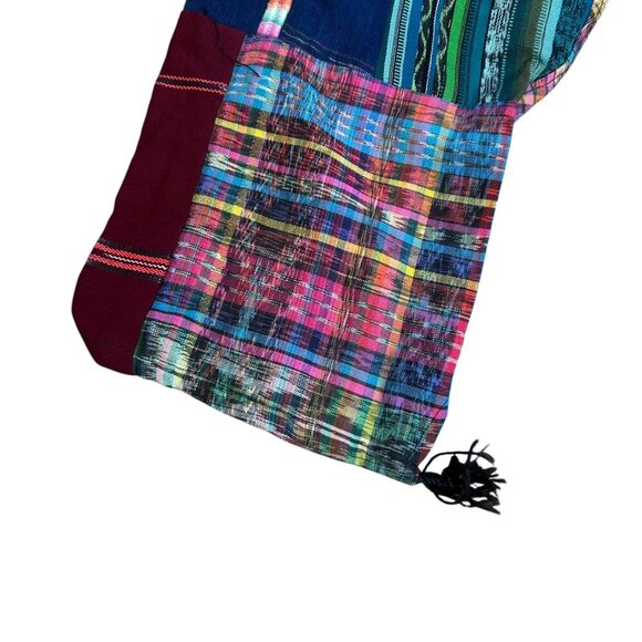 Funky Boho Ethnic Woven Textile Patchwork Pants Drawstring Waist Size XL - Picture 5 of 6